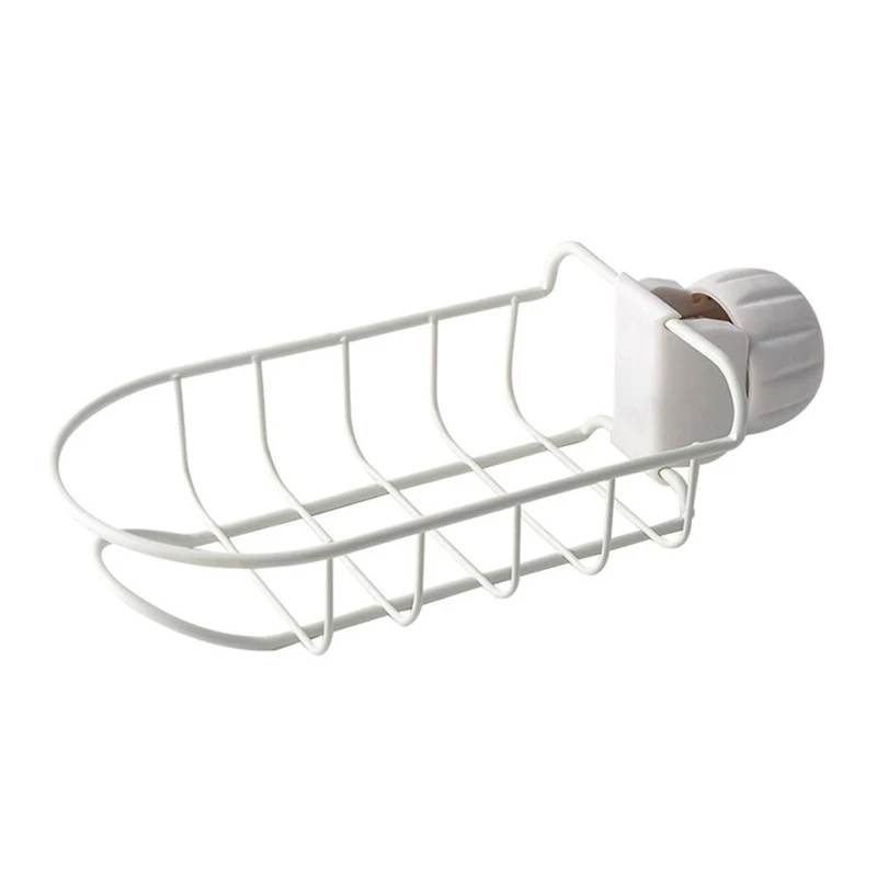

LBER Kitchen Drain Storage Rack Bathroom Home Sink Organizer Accessories Hanging Faucet Storage Iron Shelves Hollow Out Punch