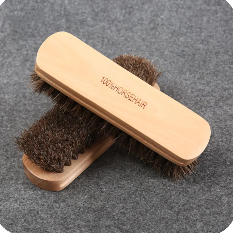 

100% Genuine Horsehair Leather Bristles Car Detailing Polishing Buffing Brush Solid Wood Car Cleaning Brush