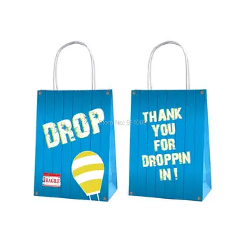 

Drop Game Theme Birthday Party Favors Decoration Blue Wood Grain Candy Bags Baby Shower Gifts Bags Kids Birthday Party Supplies