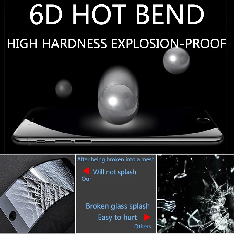 6D Защитное стекло для iPhone 5 6 6s Plus экрана XS MAX XR закаленное 9H пленка стекло|Защитные