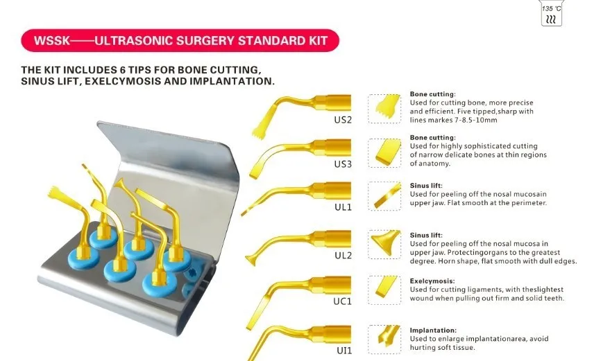 2 комплекта WSSK Osteoromy комплект стоматологические хирургические инструменты подходят для дятел MECTRON для дантиста