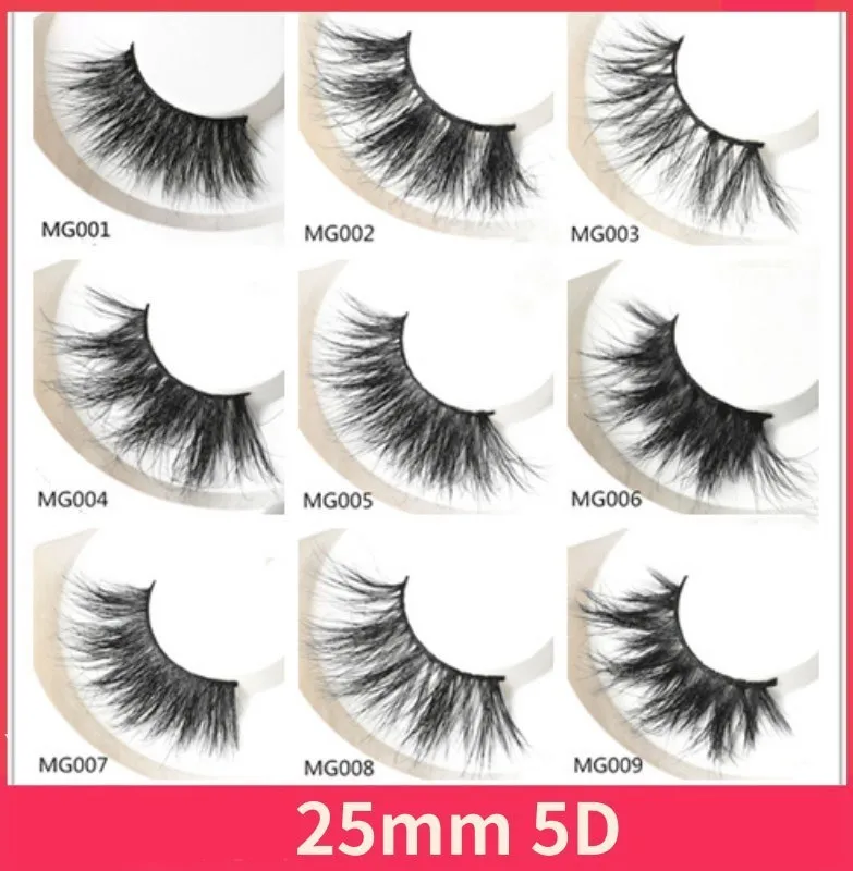 

Mink Eyelash 25mm Three-dimensional Messy Crossing False Eyelashes 5D Thick Long Thick Fund 3D False Eyelashes Soft