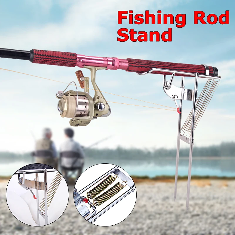 

Stainless Steel Double Spring Automatic Adjustable Fishing Rod Pole Bracket Max Tension 50kg Sea Fishing Rod Stand Holder