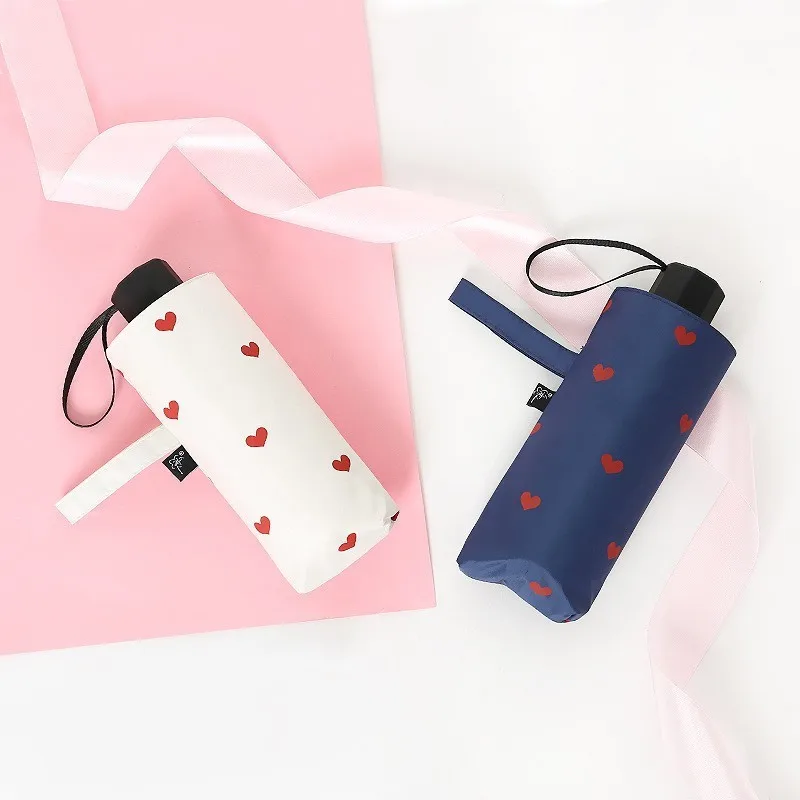 Cute Heart Folding Umbrella Rain Women Sunny Defence Ultraviolet Rays Sunshade Mini Small Parasol | Дом и сад