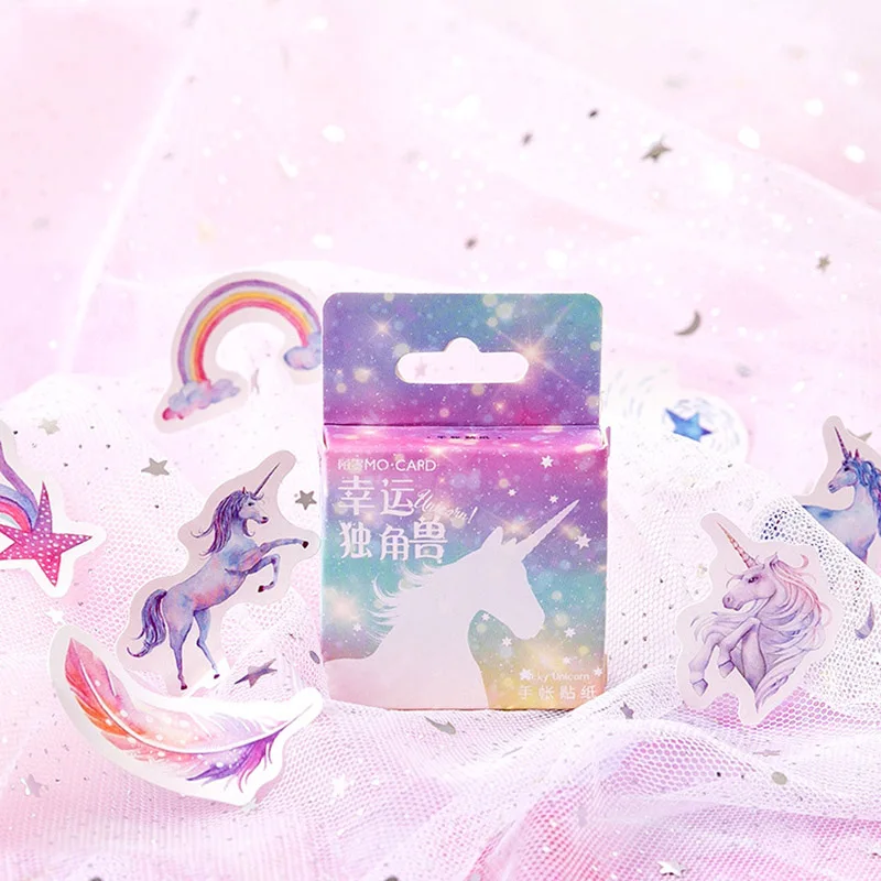 

46Pcs/Box Cute Unicorn Stickers Adhesive Stationery Stickers For Kids Girls Gifts DIY Diary Scrapbooking Photo Ablums Supplies