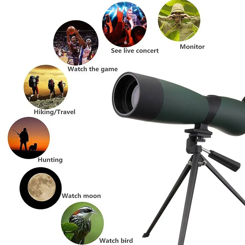 25-75x70 HD عدسة أحادي تلسكوب ترايبود الهاتف المحمول كليب للرؤية الليلية في الهواء الطلق للماء التلسكوبات