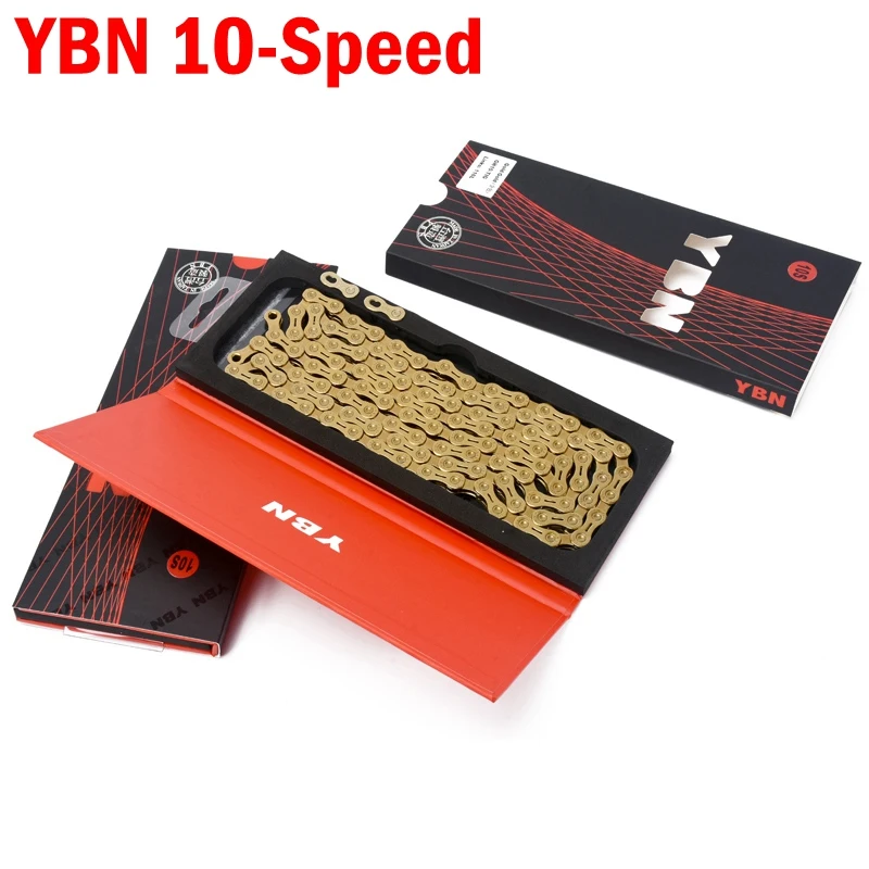 Flash Deal YBN Ultralight 10 11 12 Speeds Bicycle Chain SLR Gold Hollow MTB Road Bike Chain for M7000 M8000 M6000 30 20 speed 5