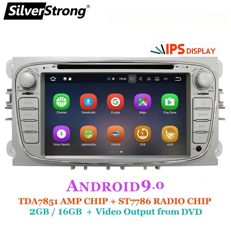 Best SilverStrong 7inch 2Din Android9.0 IPS Radio Car DVD For Ford Focus2 Mondeo Focus Galaxy with Video Output Ability 1