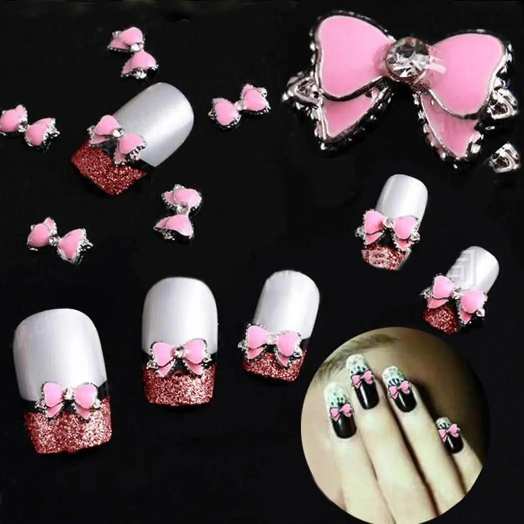 3D Shinny Butterfly временный Маникюр Nail Art черный розовый 1 Упаковка Наклейка | Красота и