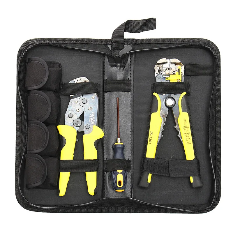 

Wire Crimpers Engineering Ratcheting Terminal Crimping Pliers JX-D4301 Wire Stripper Manganese Steel 4 Interchange Terminals