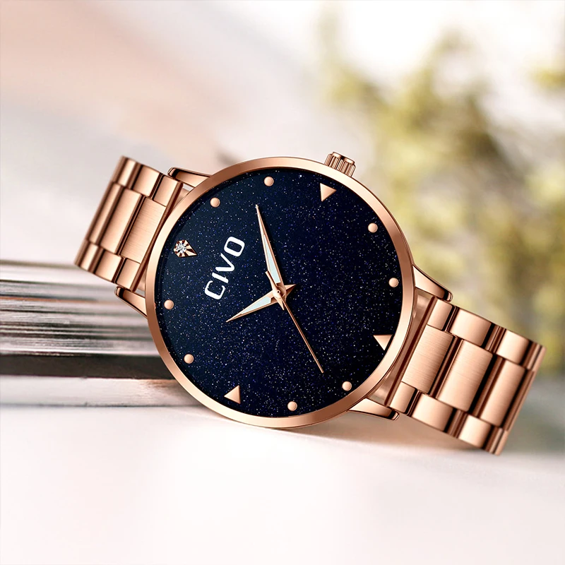 

CIVO Ladies Watch Women Watches Creative Clock Stainless Steel Women'S Bracelet Watches Relogio Feminino Montre Femme