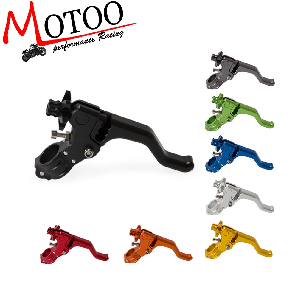 Online Motocicleta 22mm corto acrobacias palanca de embrague rendimiento Cable fácil de tirar palanca izquierda para Honda Grom SUZUKI RM125 DMZ250 YAMAHA YZ250