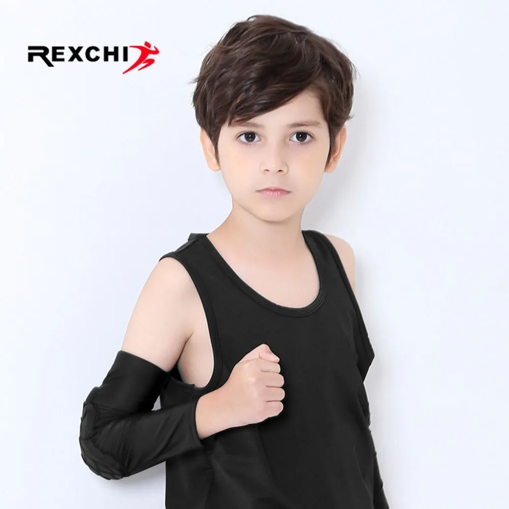 REXCHI وسادات الكوع للأطفال واقية الرياضة السلامة التدريب هدفين مرونة ذراع دعم كم ضمادة كرة السلة الكرة الطائرة REXCHI وسادات الكوع للأطفال واقية الرياضة السلامة التدريب هدفين مرونة ذراع دعم كم ضمادة كرة السلة الكرة الطائرة