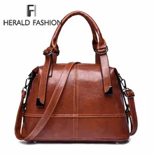 Herald модные женские сумки через плечо для женщин Ретро винтажные женские кожаные сумки женская сумка на плечо женская сумка на молнии