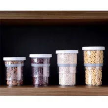 Винтовая крышка круглая прозрачная Регулируемая Высота Стеклянная хранения, Кухонное Хранение продуктов вакуумный бак контейнер герметичный резервуар для хранения