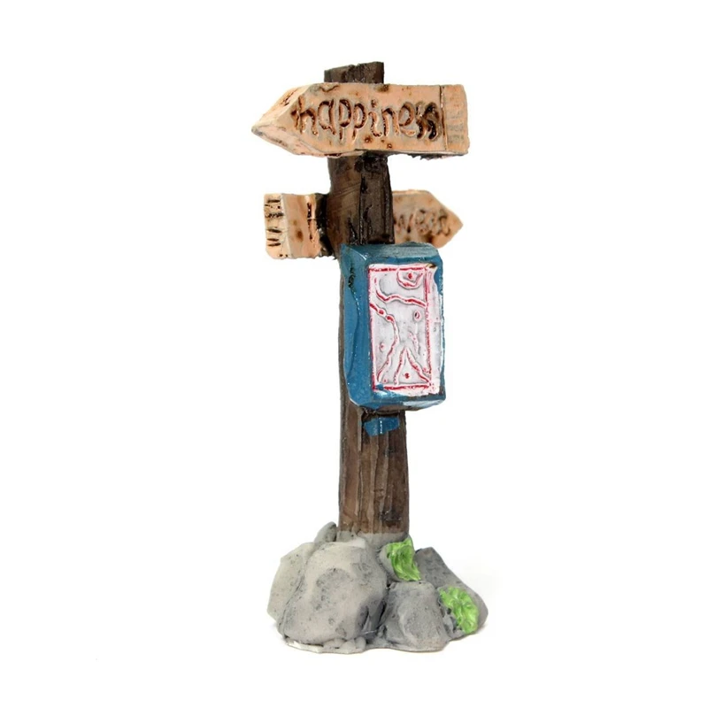 

Miniature Sign Post Flower Pot Plant Ornament Landscape Bonsai Garden Decor Craft Diy Happy Sweet