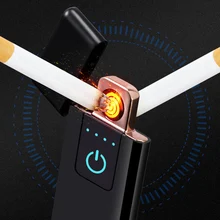 Электрический USB Перезаряжаемый беспламенный Тесла катушки сигареты двойной зажигалка