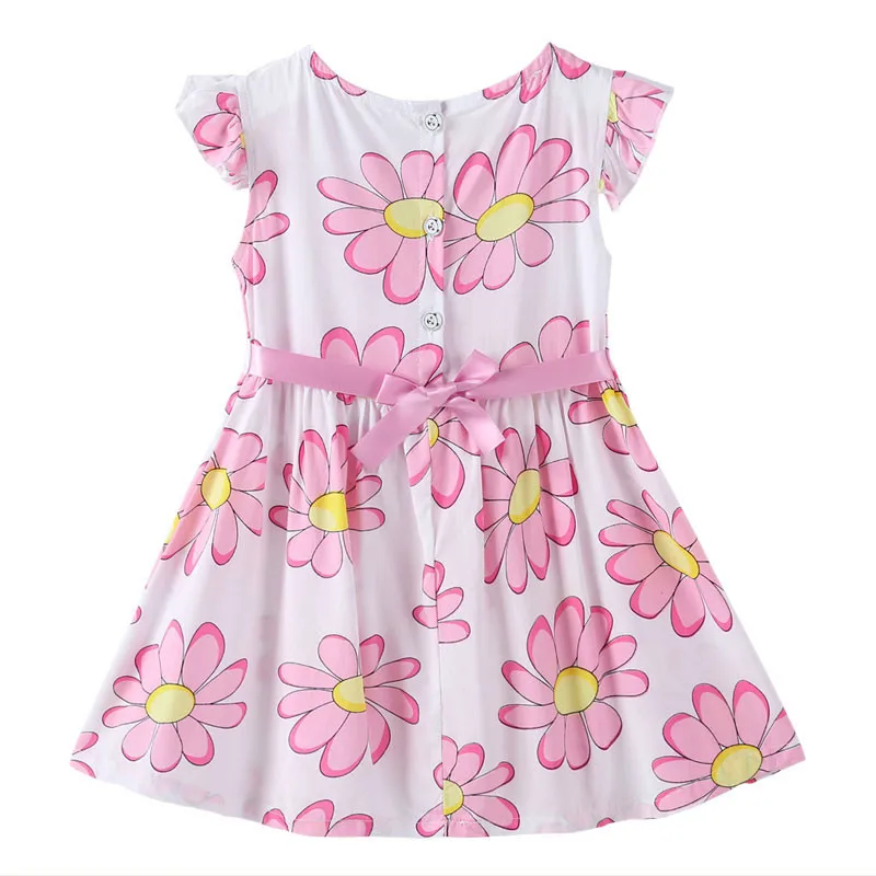 Children Dresses Kids Girl Flying Sleeve Flower Print Cotton And Linen Floral Dress Baby Girl Spring Summer Dresses Children Dresses Kids Girl Flying Sleeve Flower Print Cotton And Linen Floral Dress Baby Girl Spring Summer Dresses