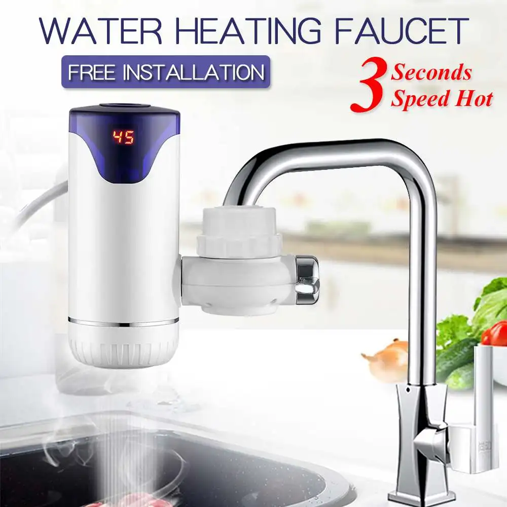 Digital display Electric Kitchen Water Heater 220V Instant Hot Water Cold Heating upgrade Faucet