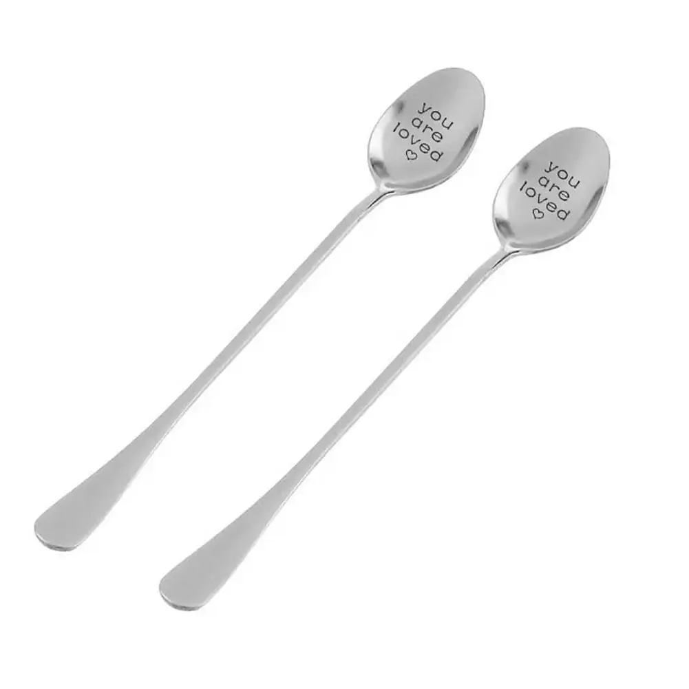 You Are Loved Spoon Long Handle Coffee Ice Cream Cereal Tableware Couple Tspoons Aliexpress