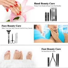 15-в-1 педикюр и маникюрный набор для ногтей кусачки и пилочка триммер для бороды средства для бритья путешествия и Уход за лошадьми комплект