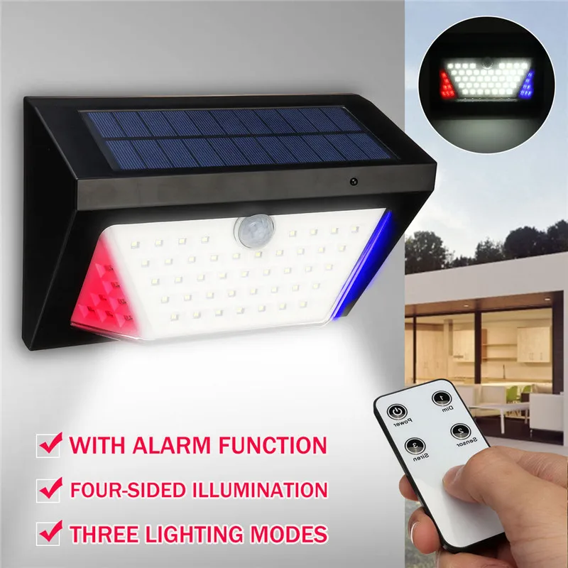 

New Motion Sensor Detector Solar Light Home Security Alarm System Kit Voice Alarm Solar Powered Human Body Induction Lamps
