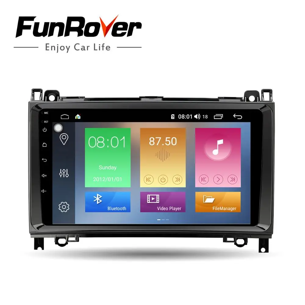 Clearance Funrover 8 Core Android 9.0 2din Auto radio Car DVD multimedia for Mercedes Benz B200 A B Class W169 W245 Viano Vito W639 2.5D 3