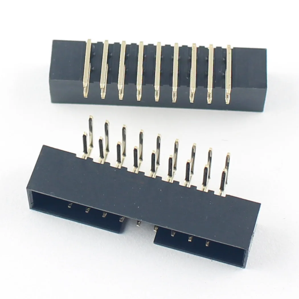 10 шт./лот 2 0 мм Шаг 2x9 Pin 18 правый угол штыревой кожух Заголовок IDC