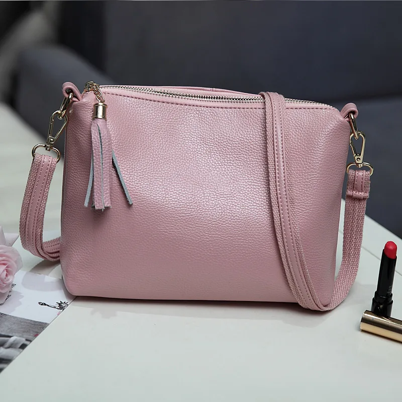 

New women's mini soft shoulder Messenger bag fashion casual wild simple brand tassel flap