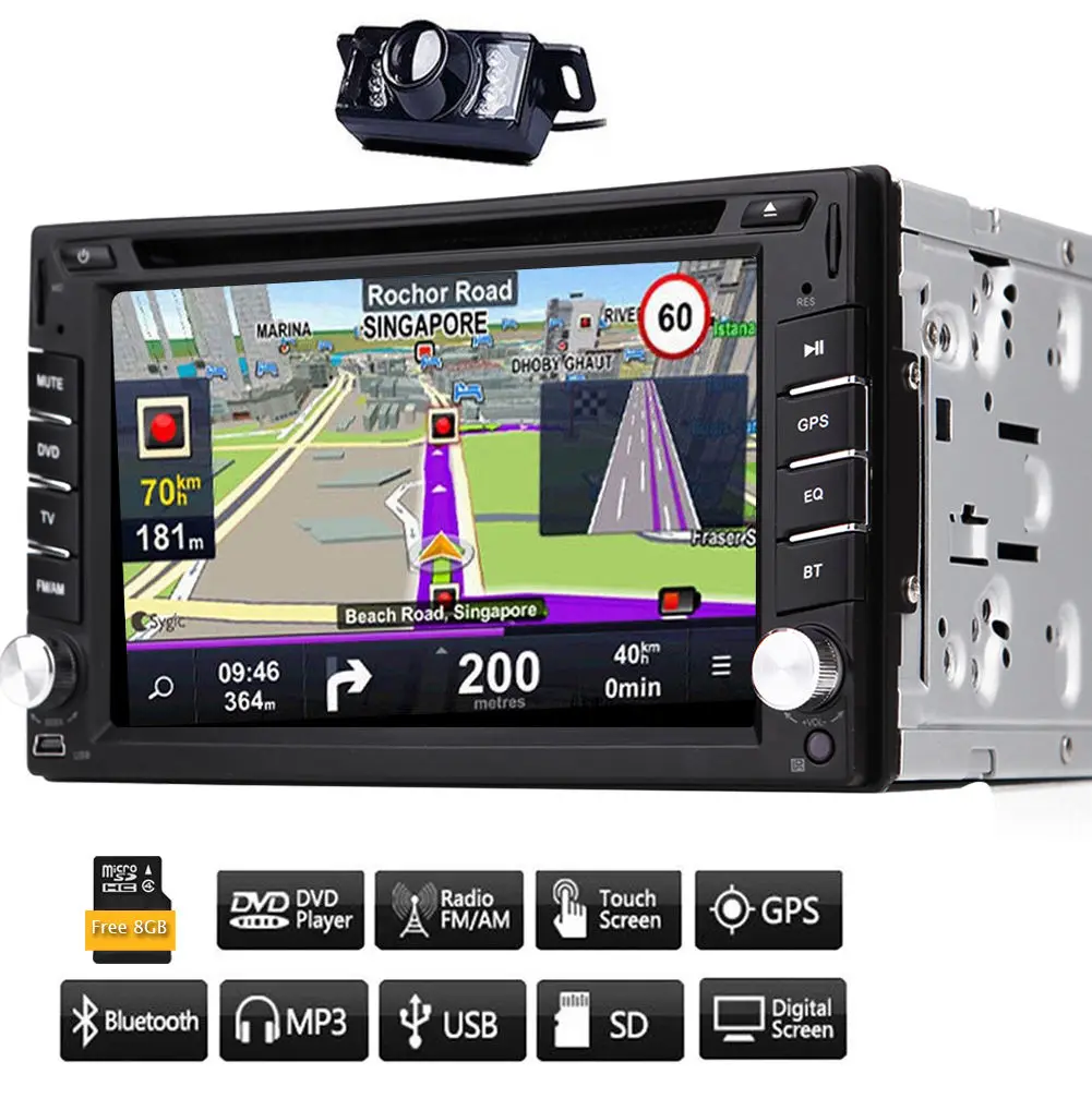 Perfect Universal Double 2 Din Car Radio Stereo 6.2 inch Car Multimedia Player GPS Navigation Bluetooth USB SD Radio Audio Player 4