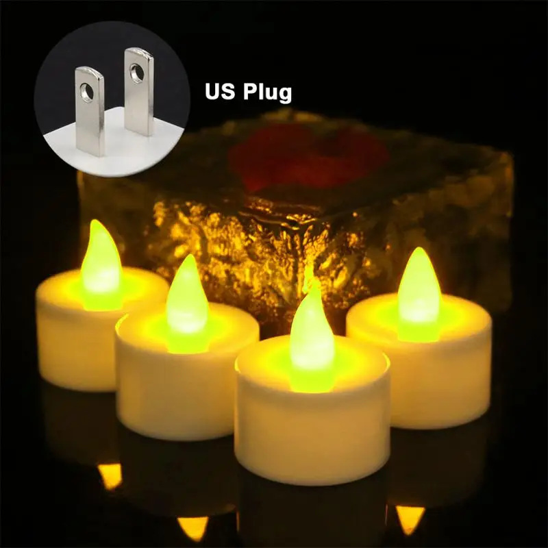 

Flameless LED Candle Lamp Simulation Color Flashing Tea Light Rechargeable Home Wedding Birthday Party Decor #027