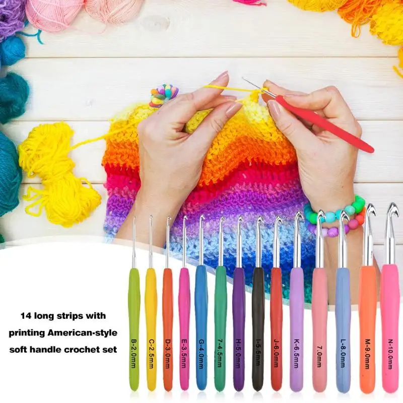 14 шт. мягкие ручные швейные иглы вязаные крючком Крючки сшитые инструменты для