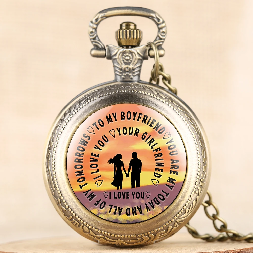 Классическое ожерелье карманные часы на цепочке для бойфренда влюбленной пары узор кварц кулон карманные часы для мужчин