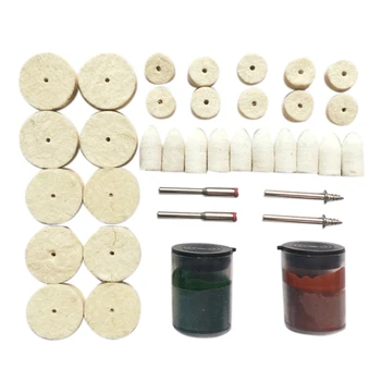 

36pcs 1/8 inch Soft Felt Polishing Buffing Burr Wheel Kit For Rotary Tools