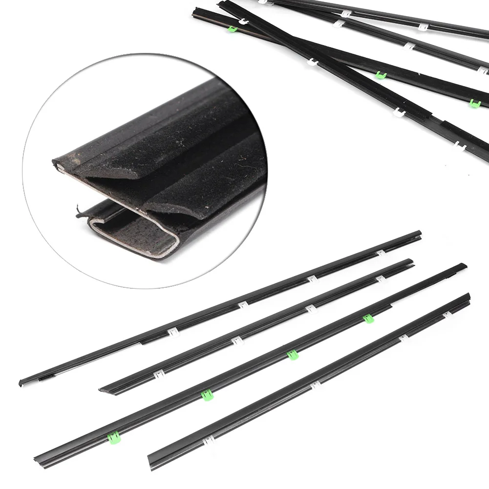 

For Honda Civic 2012 2013 2014 2015 Window Strip Wind Rain Deflector Moulding Weather-strips Front/Rear Left/Right 4PCS