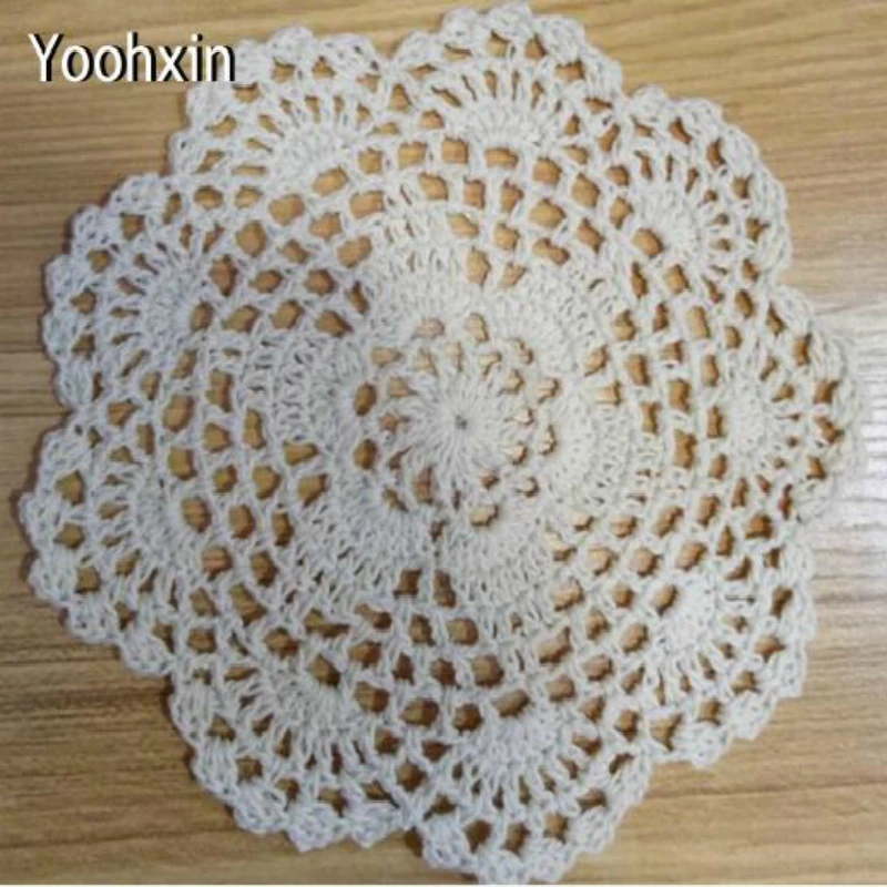 

Round Lace Cotton Crochet Placemat Cup Coaster Mug Holder Dining Kitchen Drink Table Place Mat Cloth Christmas Doily Office Pad
