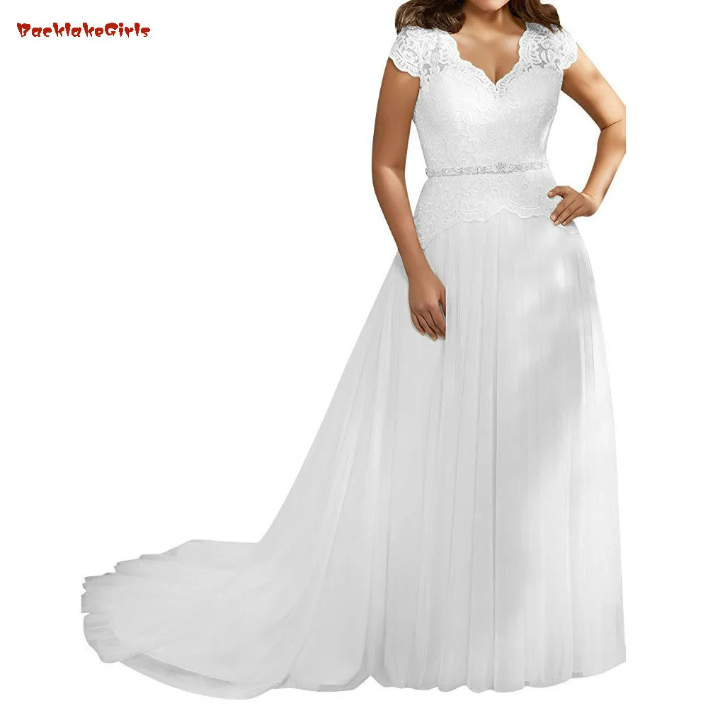 Свадебное платье роскошное кружевное свадебное платье большого размера с рукавами-крылышками Тюлевое платье невесты с хрустальным поясом