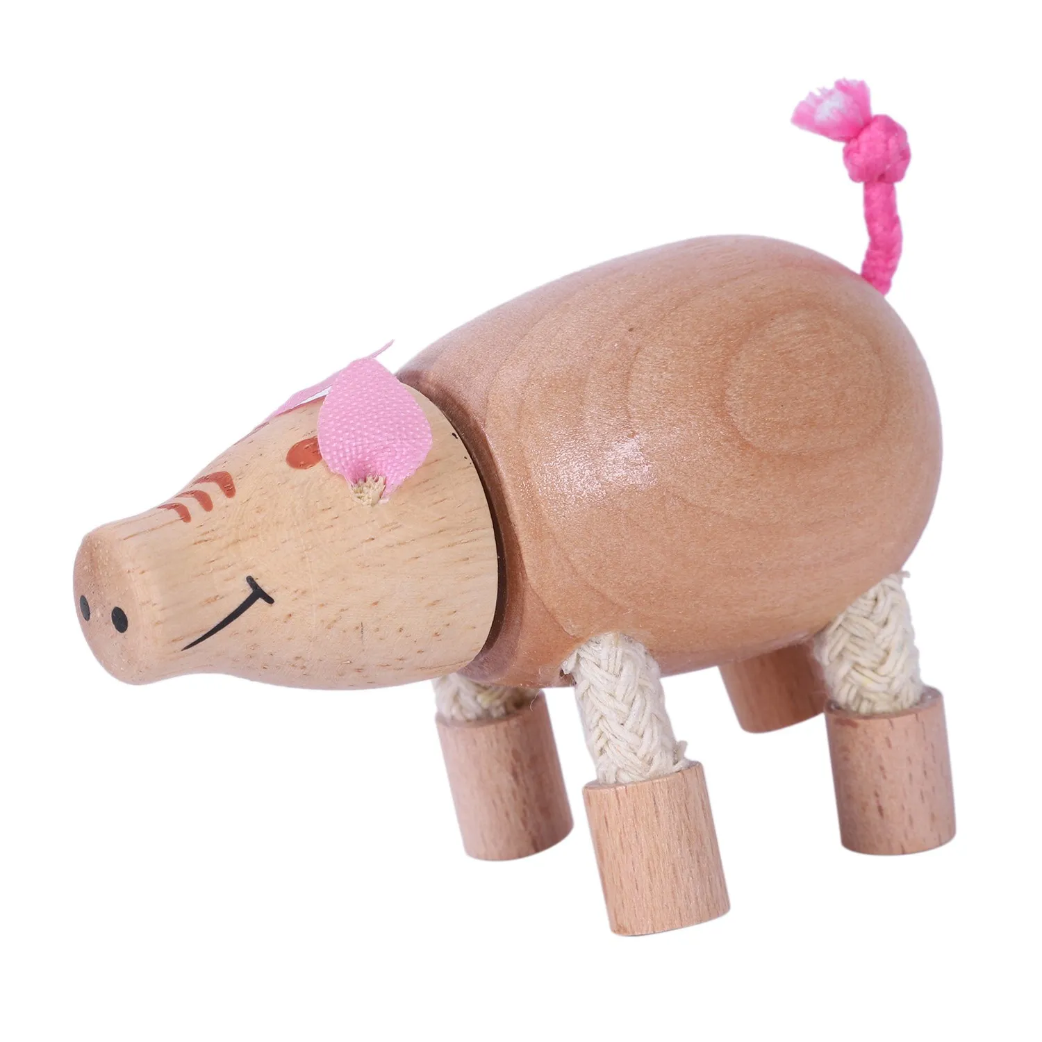 

3D Wooden Cute Animal Building Blocks Decorative Doll Small Simulation Animal Model Baby Children Learning Toy Animal Statue P