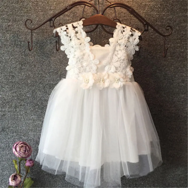 

Elegant Feast Baby Girls Princess Lace Flower Tulle Tutu Gown Formal Party 1 birthday Dress Wedding New Year Baby Dress