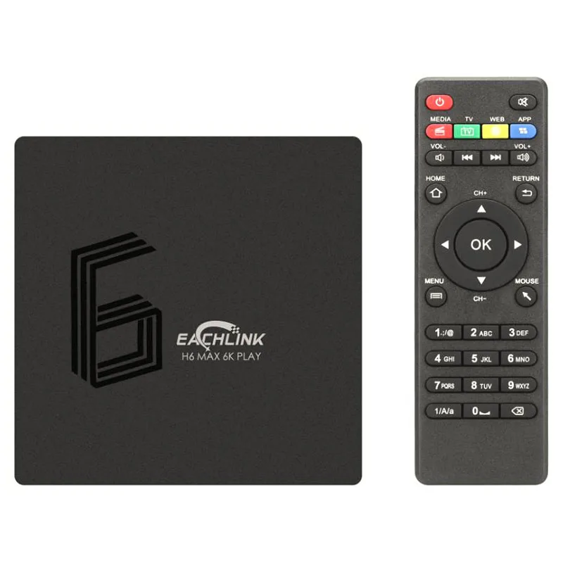 EACHLINK H6 Max Android 9.0 Smart TV Box Allwinner H6 4GB RAM 64GB ROM 2.4G+5.8G WiFi 100Mbps USB3.0 BT4.1 Set Top Box 6K H.265