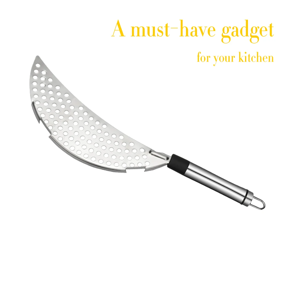 

Stainless Steel Pot Strainer Colanders Kitchen Clip Crescent Strainer Fry Drainer Pasta Strainer with Handle Vegetable Cookware