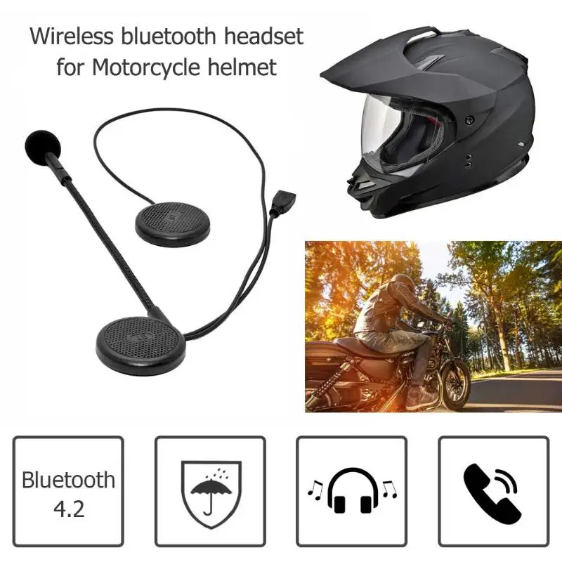 

VODOOL Ultra-thin Motorcycle Helmet Wirless Bluetooth Headset Moto BT 4.2 Earphone Helmet Speaker with Sponge Microphone New