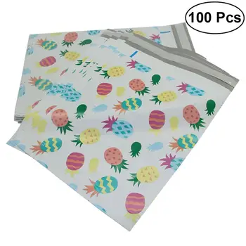 

100Pcs Poly Mailers Envelopes Waterproof Plastic Self Sealing Shipping Express Mailing Packaging Bag (Pineapple)