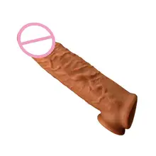 Silicone Penis Enlargement Condoms Penis Extension Sleeves For Adults Intimate Goods Reusable Condom Cock Rings