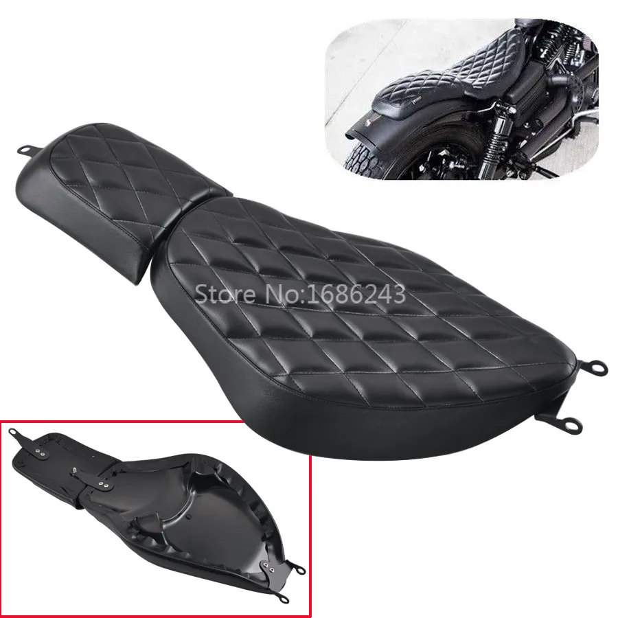 

Motorcycle RC Diamond Stitched Driver+Rear Passenger Seat Fits For Harley Sportster XL 883 1200 04-2017 2016 2015 2014 2013 2012
