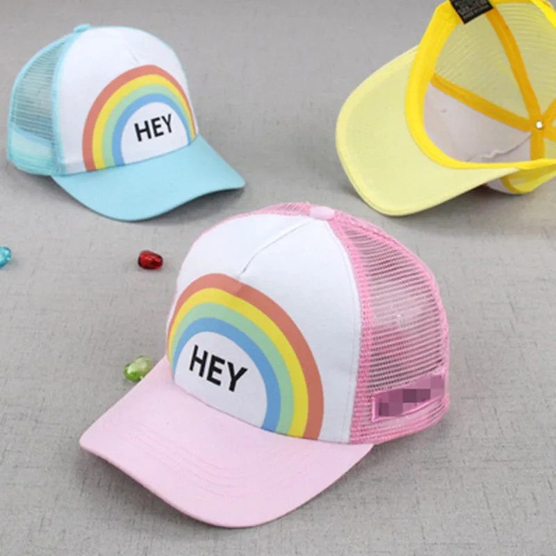 

Fashion! Baby Rainbow Cap 4 colors For Children Hats Cap For Girls Cap Kids Baseball Cap Baby Girl Boy Hip Hop Hat