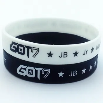 

100pcs I GOT7 SEVEN silicone rubber wristband bracelet free shipping by Epacket