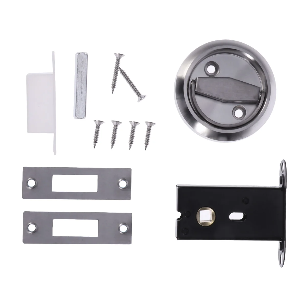 

1 Set Hidden Door Lock Stainless Steel Recessed Keyless Invisible Hidden Door Lock Outdoor Lock Hardware for Home Storeroom Bed
