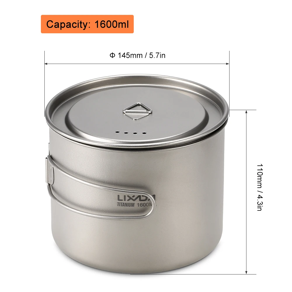 Lixada 900 مللي/1600 مللي التيتانيوم كوب وعاء خفيفة كوب قابل للحمل شنقا وعاء مع غطاء و طوي مقبض في الهواء الطلق التخييم المشي Lixada 900 مللي/1600 مللي التيتانيوم كوب وعاء خفيفة كوب قابل للحمل شنقا وعاء مع غطاء و طوي مقبض في الهواء الطلق التخييم المشي