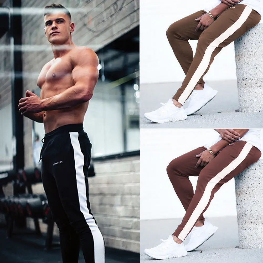 Autumn New Men Long Casual Sportwear Pants Slim Fit Trousers Long Low Waist Pants Casual 